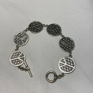 Sterling Silver Peace Sign Bracelet